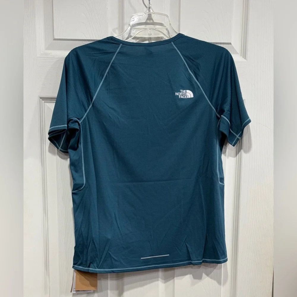 The North Face Women’s Medium Sunriser Short-Sleeve Space Blue Teal NWT Perform - Picture 3 of 8